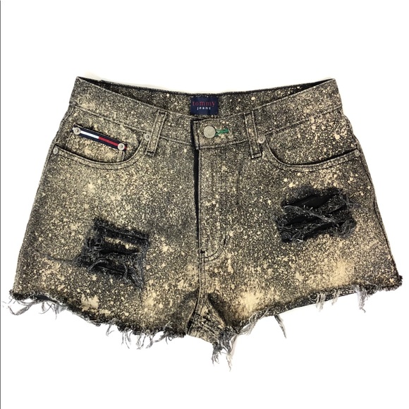 TOMMY HILFIGER 90’s Destroyed High-Rise Shorts 28 - Picture 1 of 16